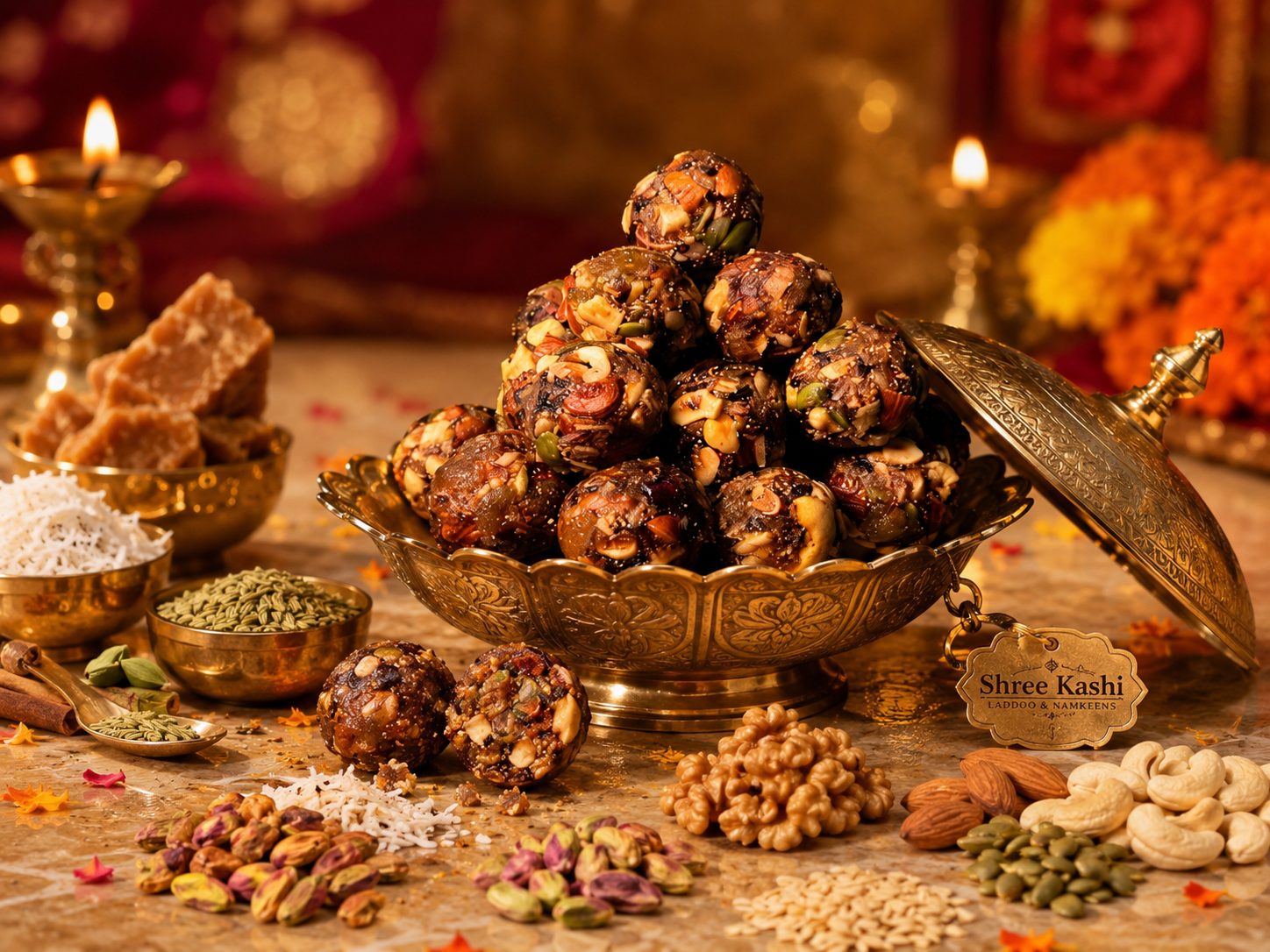 Halwai making laddoo